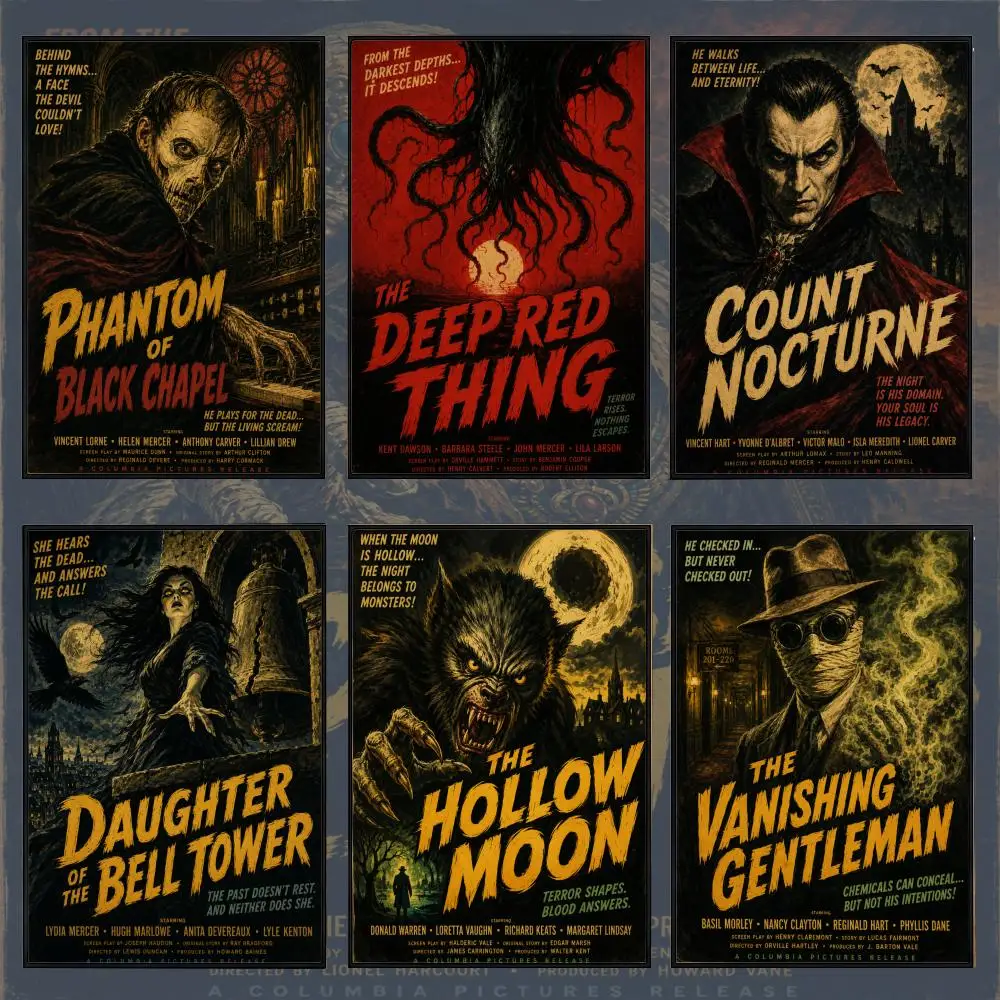 Movie Universal M-Monsters Poster PP Self Adhesive Decorative Poster Waterproof Waterproof for Apartment Bedroom