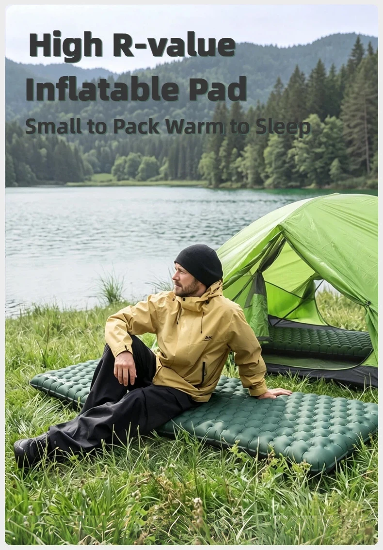 BISINNA 9.0 Hochwertige Aufblasbare Isomatte Ultraleicht 20D Nylon Luftmatratze für Outdoor Wandern Backpacking Camping – Detail 1