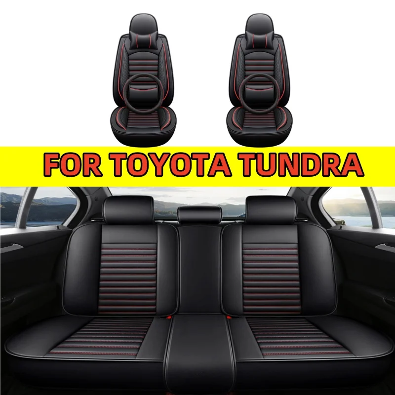 

FOR TOYOTA TUNDRA Car seat covers are waterproof, made of artificial leather, wear-resistant and come with steering wheel covers