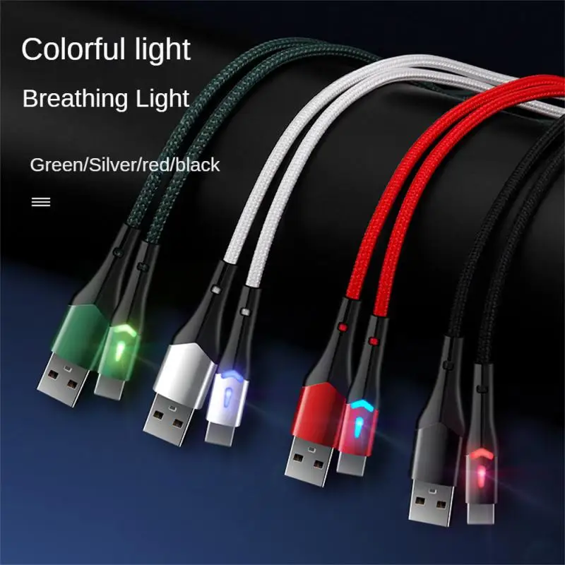 Typec Colorful Light Data Cable Nylon Braided Fast Charging USB-c Charging Cable