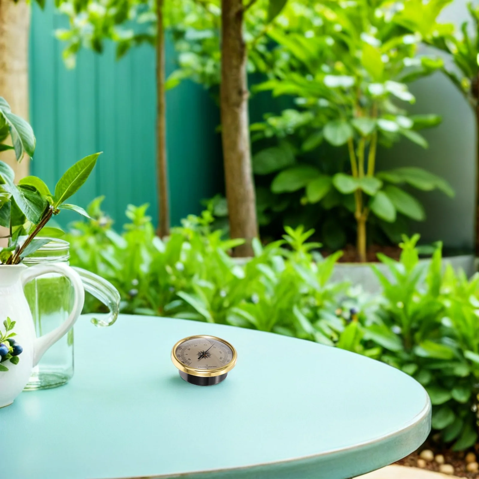 

2Pcs Embedded Thermometer Indoor Decorative Metal Round Wall-Mounted Temperature Gauge Accurate Analog Display for Kitchen