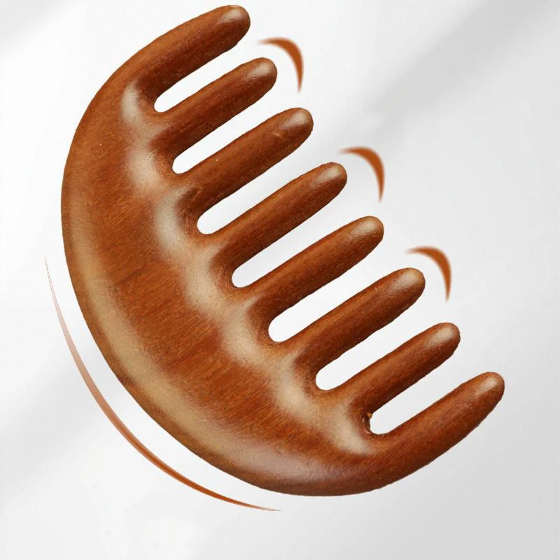 Sisir Pijat Kayu Cendana Sisir Kulit Kepala Meridian Kepala Perawatan Pengikis Leher Bahu Mata Wajah Sisir Gigi Lebar Anti-statis