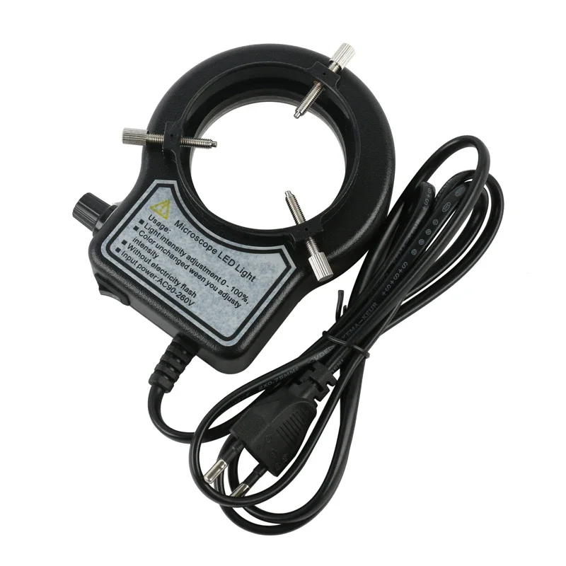 56 LED Adjustable Ring Light Illuminator Lamp Black White For Stereo Microscope Industrial Camera