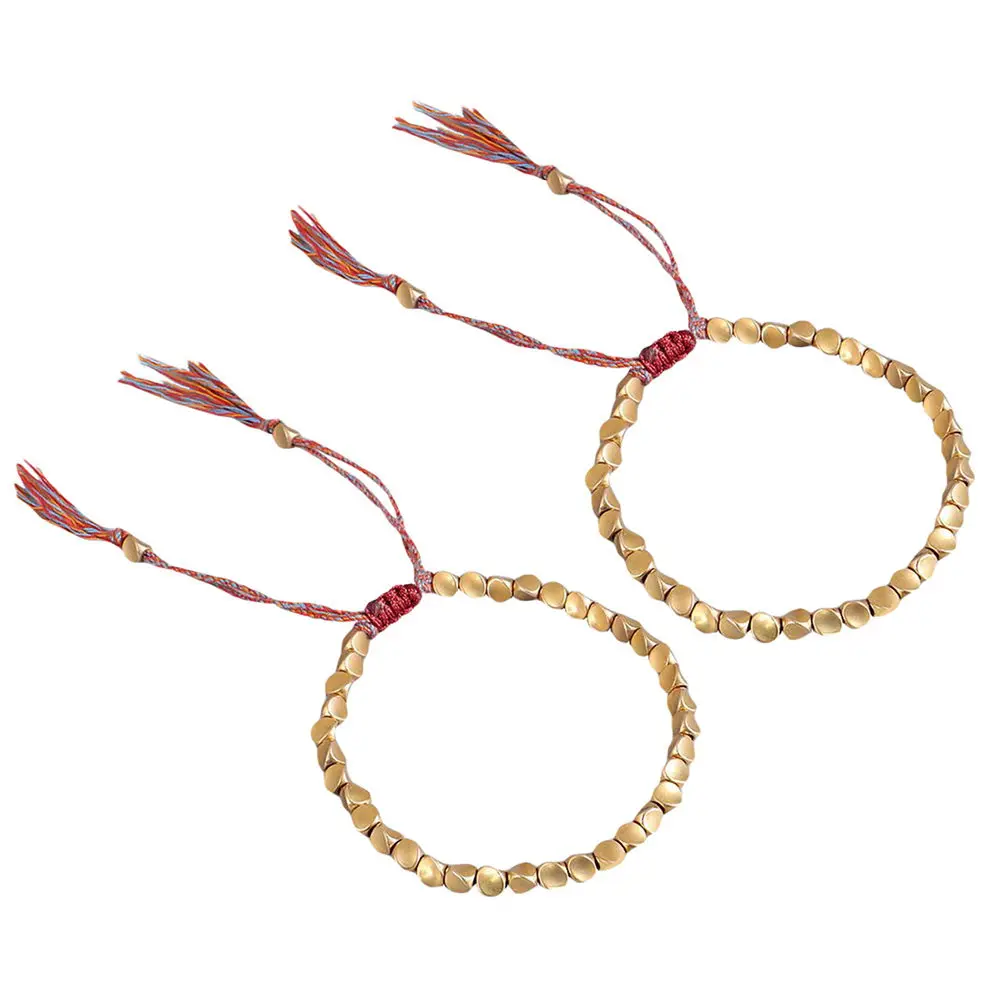 Copper String Knit Bracelet for Adult Ladies Elegant Simple Design Comfortable Wear Resilient Fade-Resistant Hand Decoration