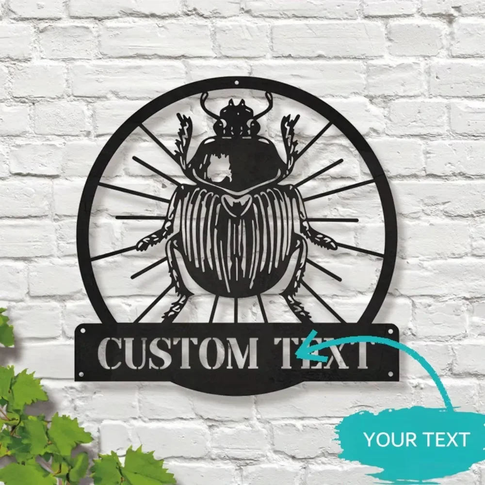 جودة قطعة واحدة - فن جداري فريد من نوعه مصمم خصيصًا على شكل خنفساء الجدارية السوداء. طراز عتيق، مخصص لديكور المنزل، لا يتطلب طاقة