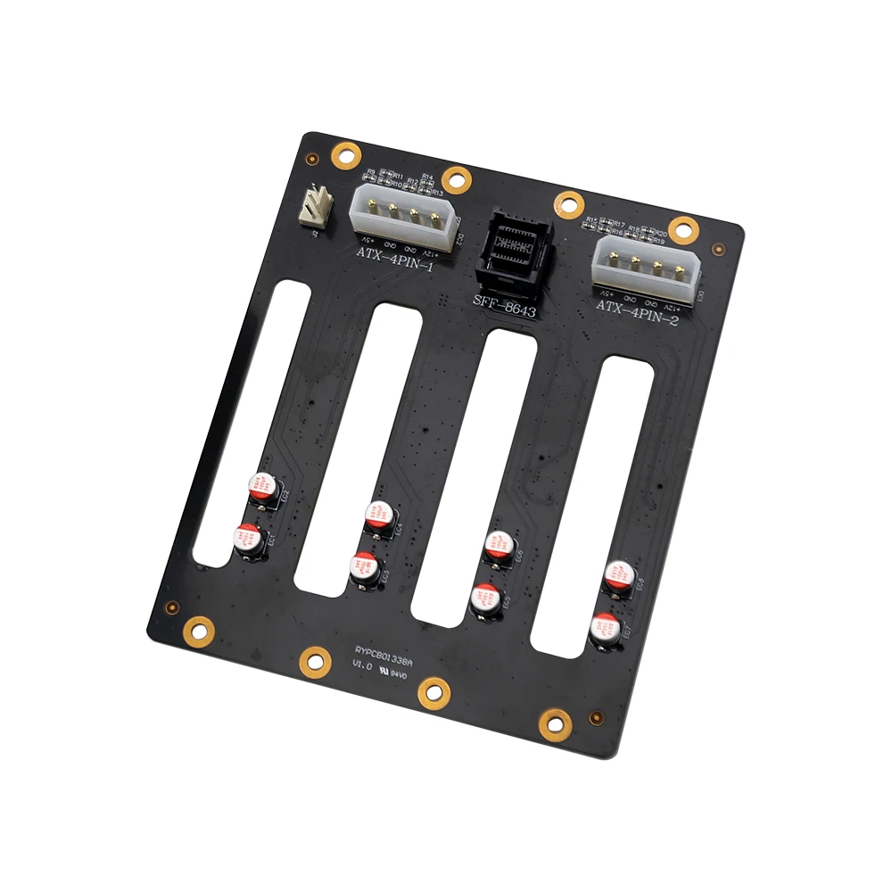 Placa posterior 4PIN NAS chasis accesorios conectores SATA 4 placas de interfaz de disco duro placa de circuito
