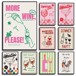 Vintage Cocktail Mojito Wine Club Bar Drinks Wall Art Canvas Painting Nordic Posters And Prints Wall Pictures For Living Room