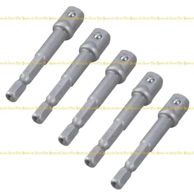 12PF 5Pcs Impact Socket Adapter 1/4inch Nut Driver Socket Shank Extension