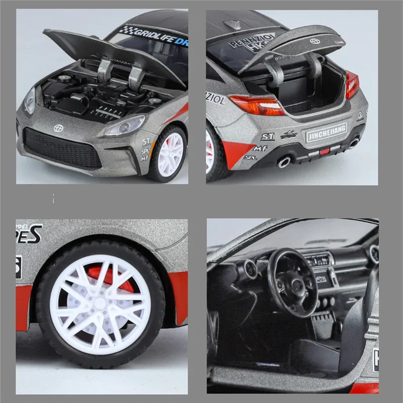 1/32 toyota gr86 liga modelo de carro esportivo diecasts pista de metal veículos de corrida modelo som e luz simulação crianças brinquedos presente