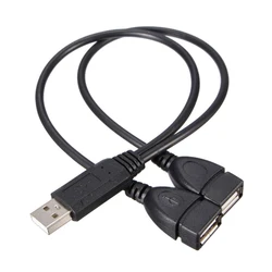 USB 2.0 A Male To 2 Dual USB Female Jack Y Splitter Hub Power Cord Adapter Cable Digital Cables Connector For Computer