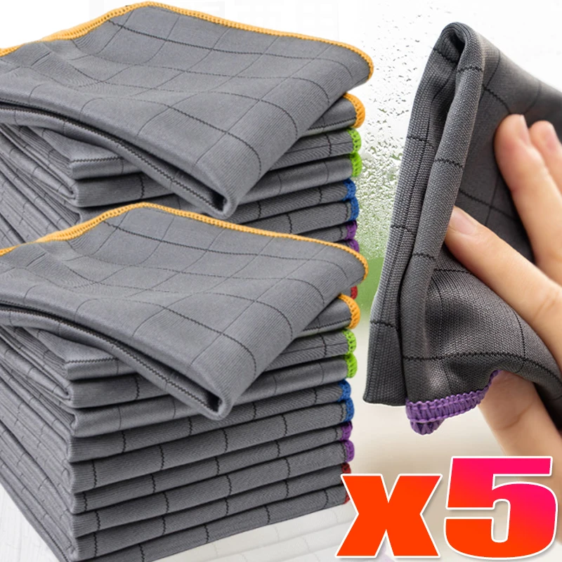 Multifunctional Car Towel Microfiber Cleaning Cloth Lint Free Reusable for Kitchen Dish Cloth Glass Window Polishing Cleaning