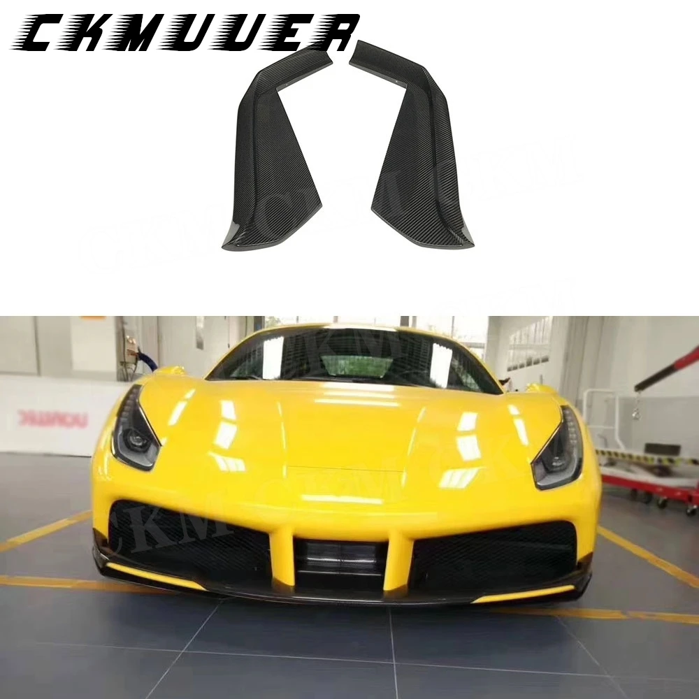 

Dry Carbon Fiber Front Bumper Lip Splitters Winglet Spoiler Case For Ferrari 488 GTB 2015-2018 Car Styling