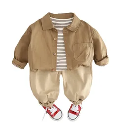 New Autumn Baby Clothes Suit Children Boys Shirt T-Shirt Pants 3Pcs/Sets Toddler Clothing Infant Casual Costume Kids Tracksuits