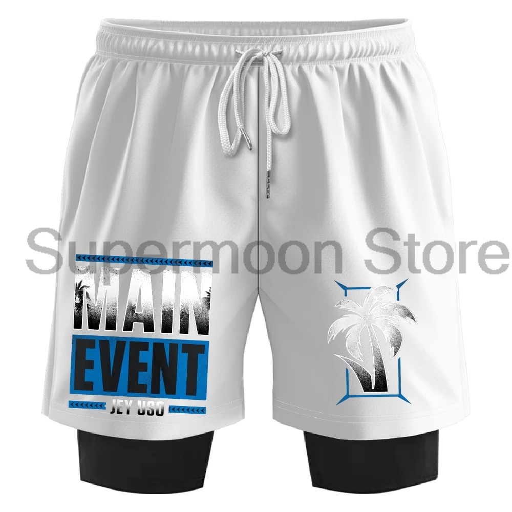Jey Uso Main Event Sweatshorts Men's 2 in 1 Running Shorts Women Basketball Pants Unisex Outdoor Sportwear