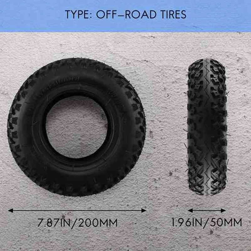 Anti-Skid Tire 200X50 Off-Road Tire Inner Tube Black Rubber For Mini Electric Scooter Wear-Resistant Pneumatic Tire