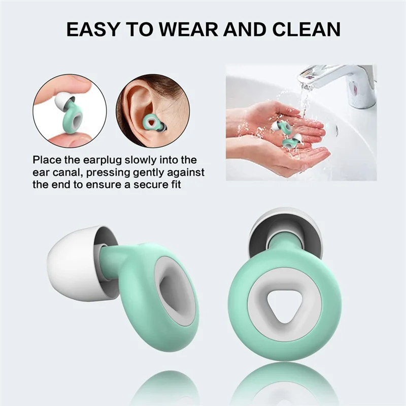 

B37B-Ear Plugs For Sleeping Noise Cancelling Super Soft, Reusable Hearing Protection In Flexible Silicone, Noise Cancelling