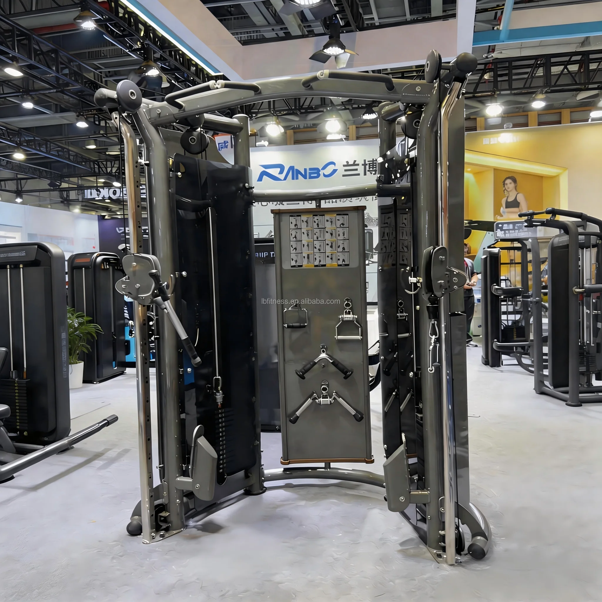 Commercial Grade Stainless Steel Functional Trainer Cable Crossover Strength Training Machine Multi-functional Integrated Gym