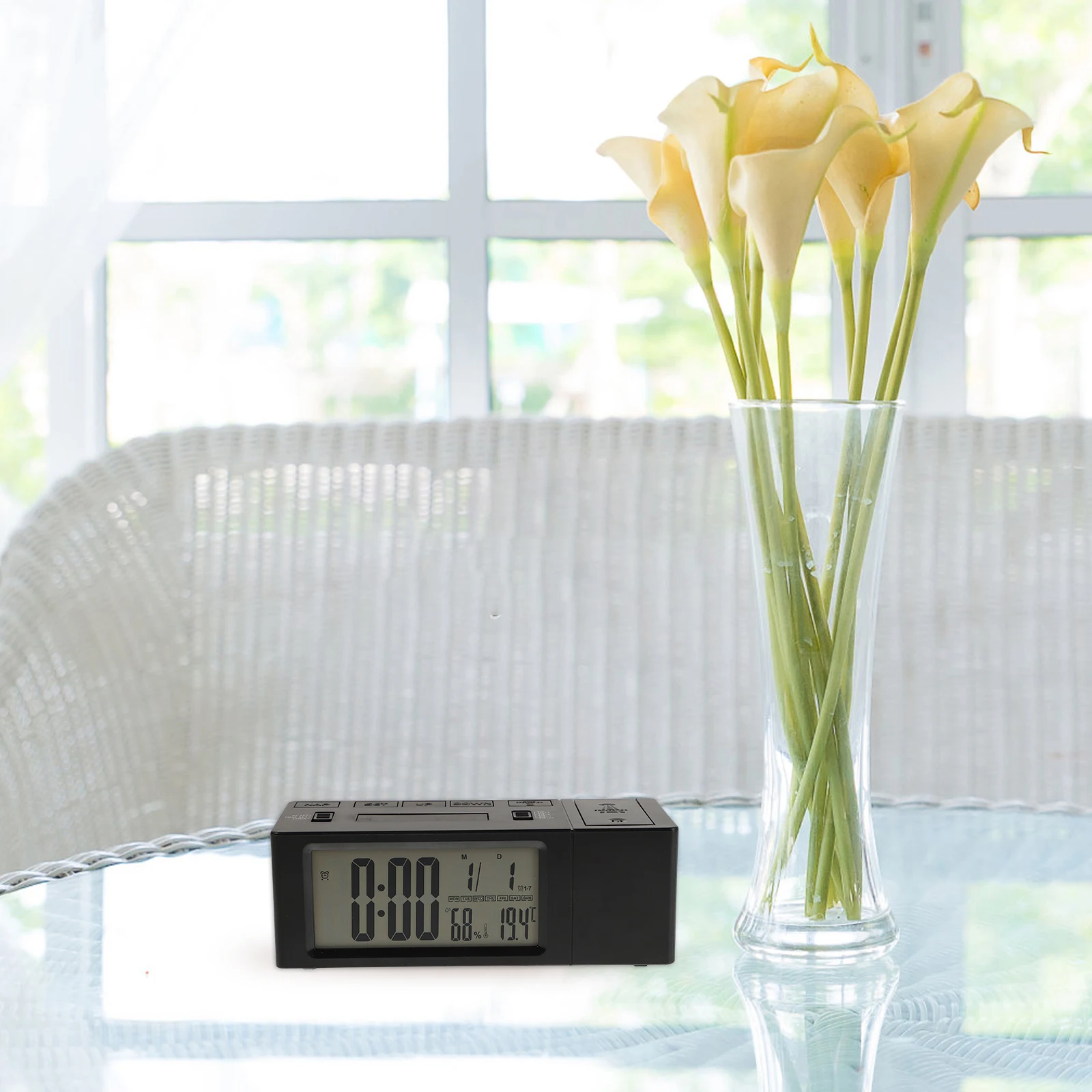 

Projection Alarm Clock Digital Dual Clocks for Bedroom Sunrise Adjustable Brightness Night Light Silent s Room Clock