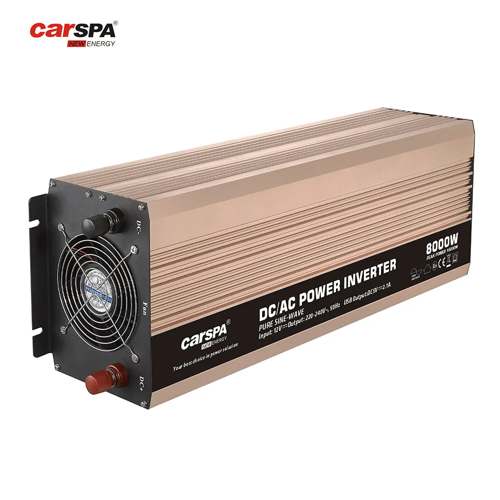 

Power Inverter Outdoor Camping 24v 48v 96v Dc to 110v 120v 220v Ac 8kw Single Load CARSPA 8000W Puer Sine Wave Inverter 16000W