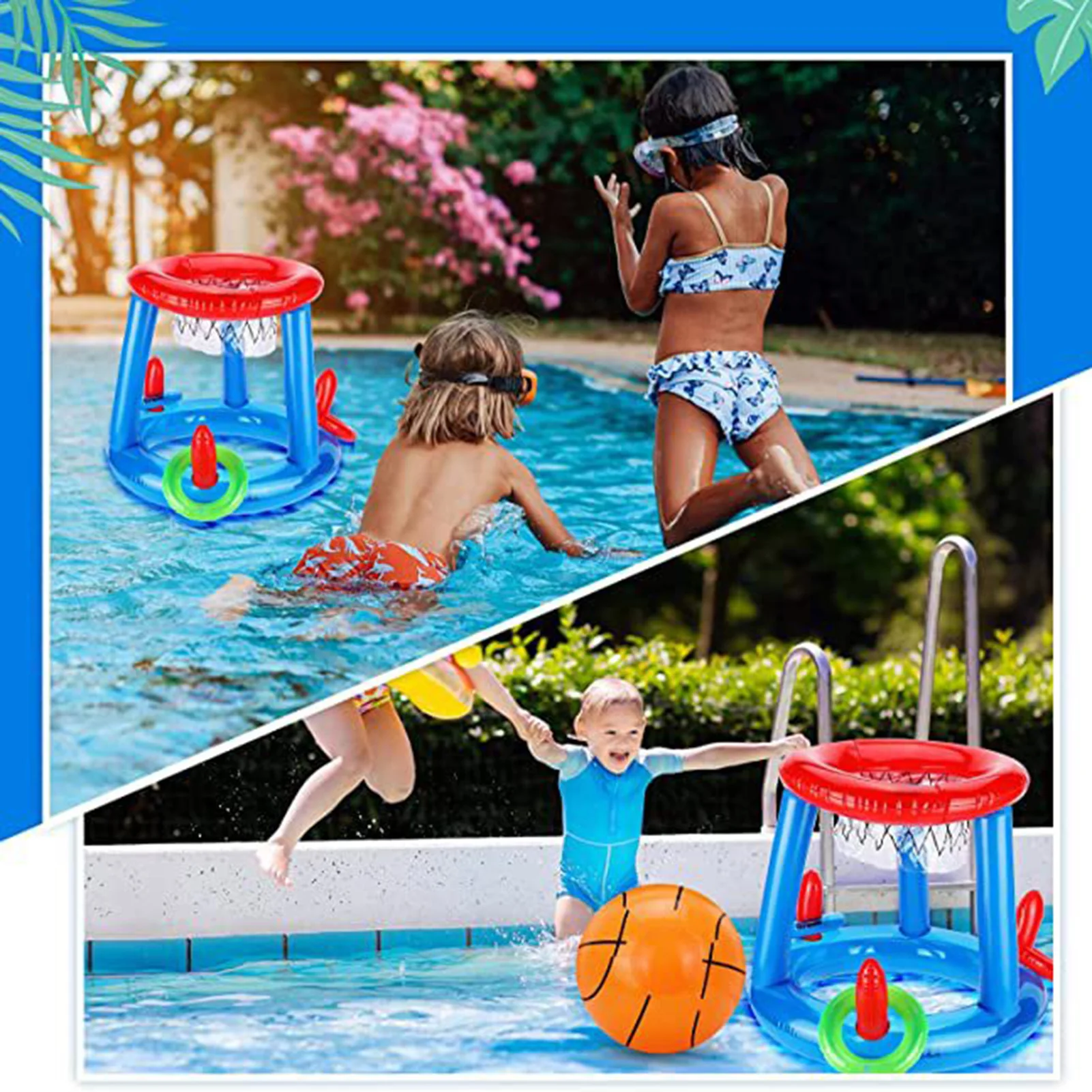 Floating Basketball Hoop For Pool Iatable Pool Basketball Goal Floating Pool Basketball Outdoor Water Game Summer Party Toys