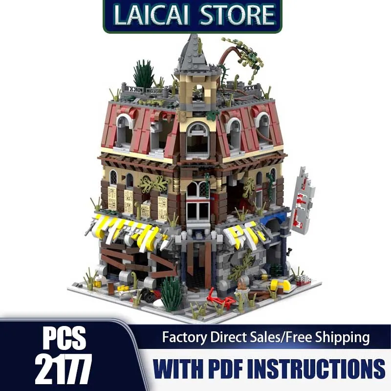 

Модель City Street View Moc Building Bricks Угловая модель кафе Технология здания Модульный блок DIY Игрушка Праздничная конструкция Подарок