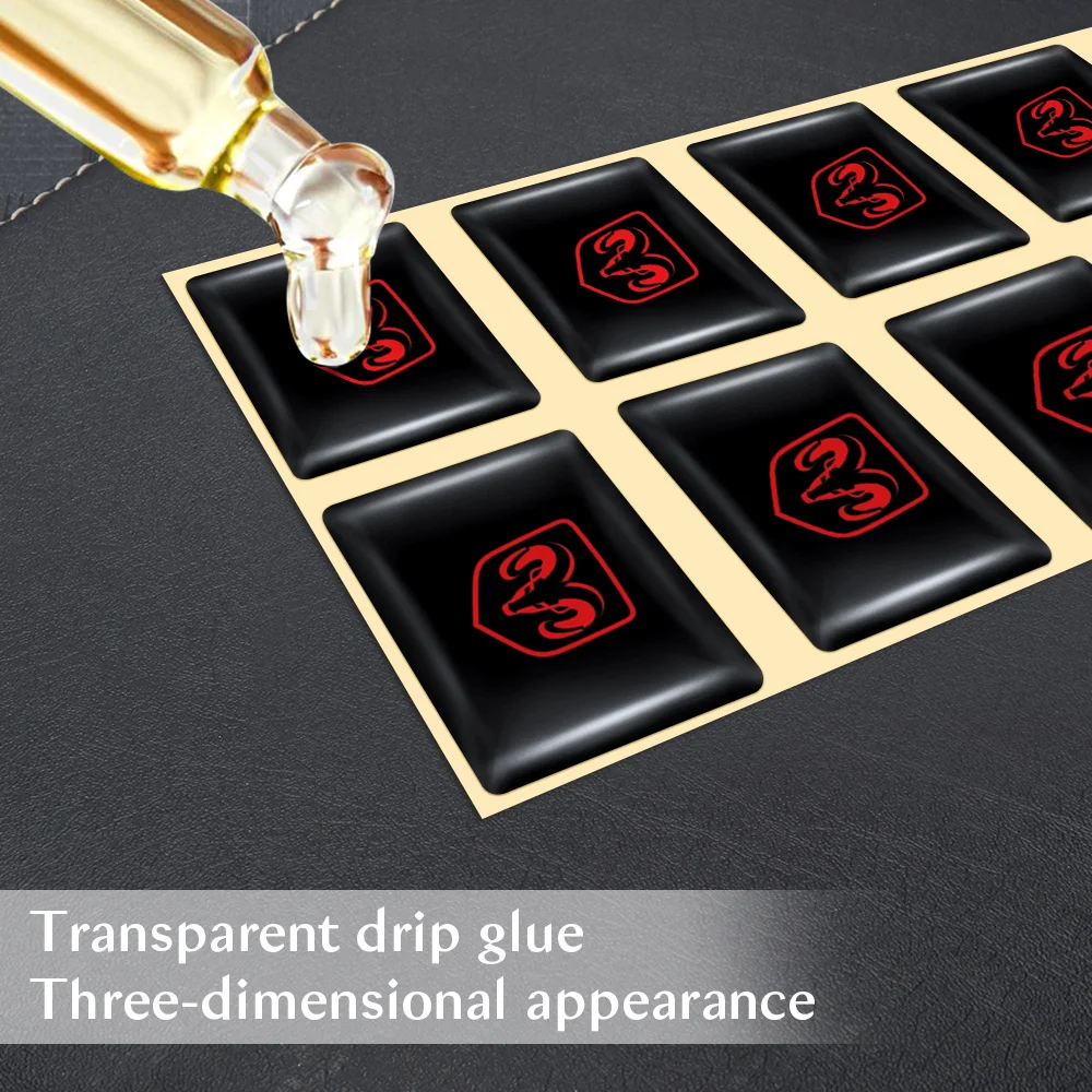 5/10/20Pcs Car Emblem Epoxy Sticker Decoration Decal Decorative For Dodge Durango Caliber Dakota Neon SXT Nitro Avenger Dart SRT - view 5