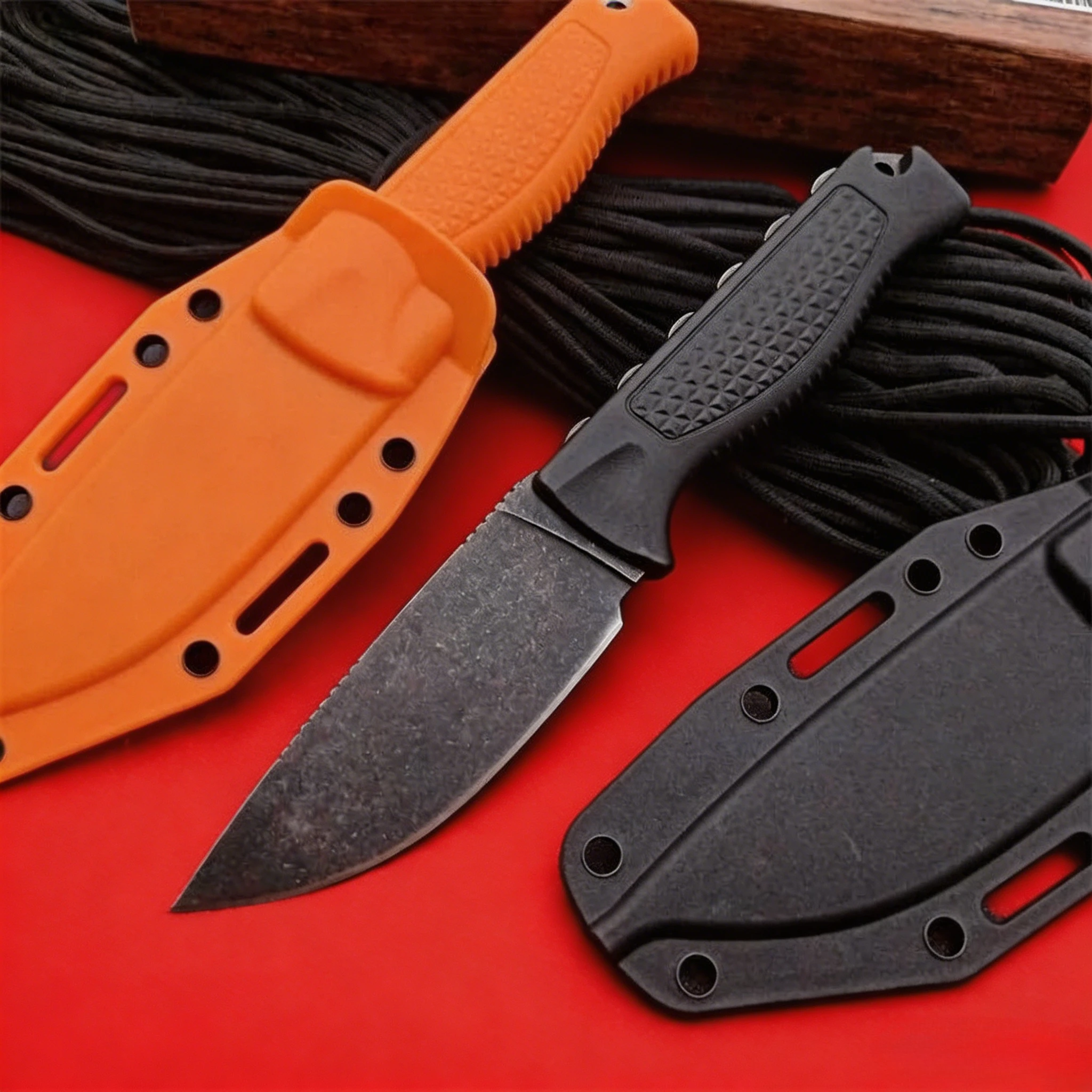 EDC 15006 Fixed Blade Knife, CPM-S30V Blade Nylon Fiber Handle, Outdoor Camping Hiking Cutting Tool with Sheath view 5