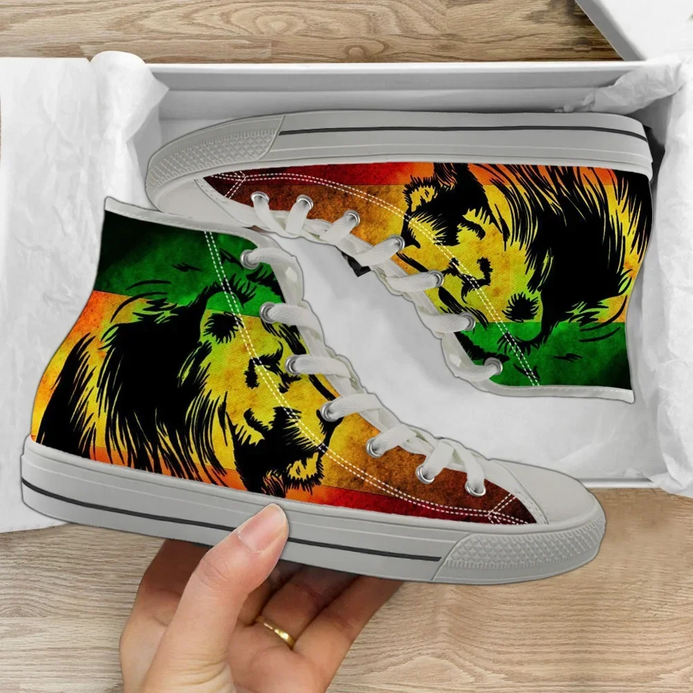 Gradient Lion Lace-up Sneakers Chucky Printing Breathable High-top Shoes For Male Design Custom Name Leisure Sapatos Masculinos