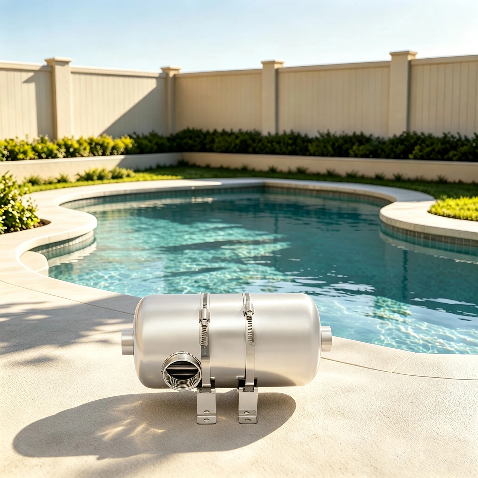 Schwimmbad-Wärmetauscher 28kW, Pool-Heizgerät 28kBtu/h mit 40GPM Durchfluss, 304 Edelstahl für Spa-Whirlpool – Detail 1