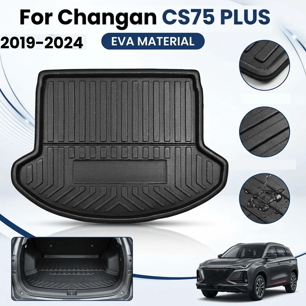 Trunk Mat For Changan CS75 PLUS 2019-2024 Anti-Dirty Protection  Auto Boot Luggage Tray Floor Liner Pad Mat Cargo Carpet Mud