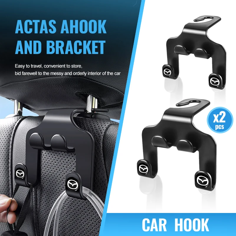 

1/2Pcs Car Rear Seat Back Hook Headrest Hidden Holder Storage Hanger For Mazda 2 3 4 5 6 7 8 9 323 626 CX-3 MX-5 30 RX-8 Axela