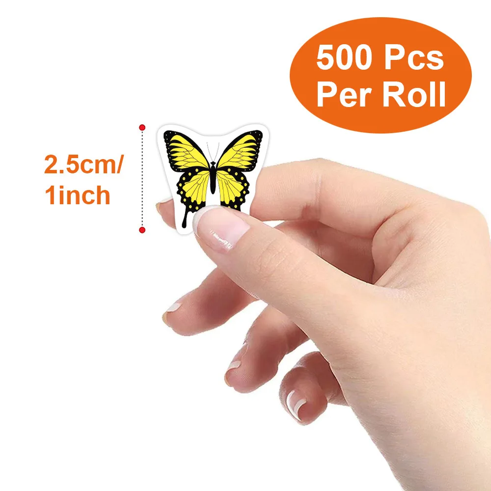 100-500pcs Butterfly Flower Sticker 1 Inch 8 Design Colorful Butterfly Decals Cute Stickers Party Favor Decoration Scrapbook