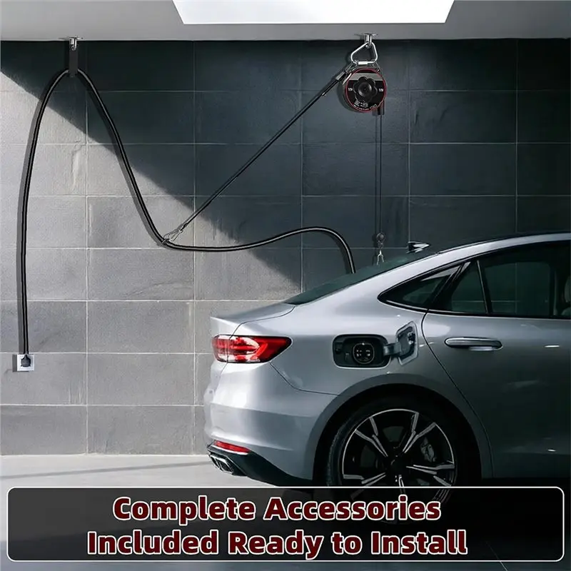 NEW HOT In Stock-EV Cable Retractor, Adjustable Tension Retractable Cord Reel Holder For Level 2 Charging Cables, Indoor