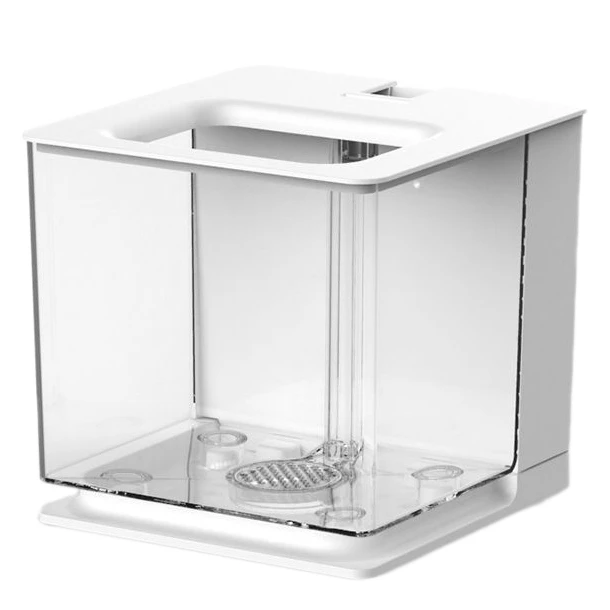 

Betta Fish Tank Aquarium Fish Tank Easy to Change the Water Acrylic Plastic Self-Cleaning Small Fish Tank(White)