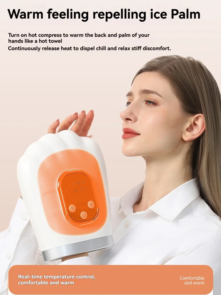 

Electric Hand Massager Airbag Kneading And Wrapping Massage Red Blue Light Effect Hand Hot Compress Bidding Farewell To Cold Pal