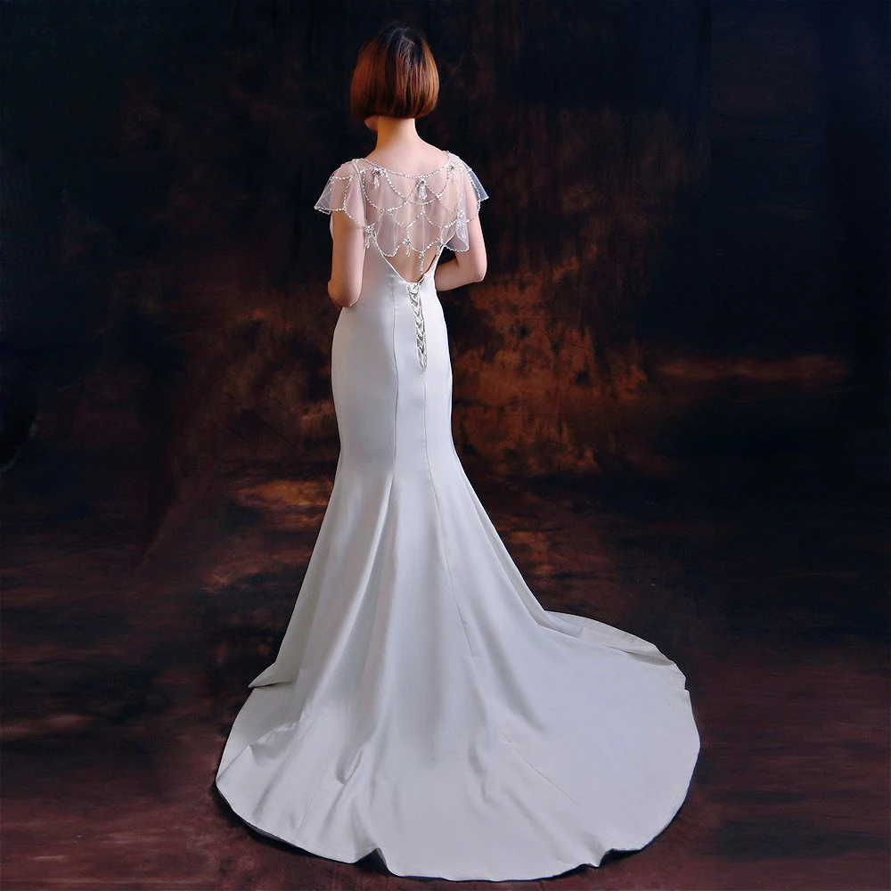 

Chinese Style Lotus Sequin Fringe Bridal Shawl Wedding Bolero Wedding Clothes Capes Wedding Accessories Marriage Evening Party