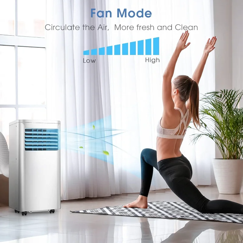 مكيف هواء محمول R.W.FLAME 8000 وحدة حرارية بريطانية مع جهاز تحكم عن بعد، وحدة تيار متردد قائمة لغرفة النوم والمرآب المنزلي RV، هواء 3 في 1