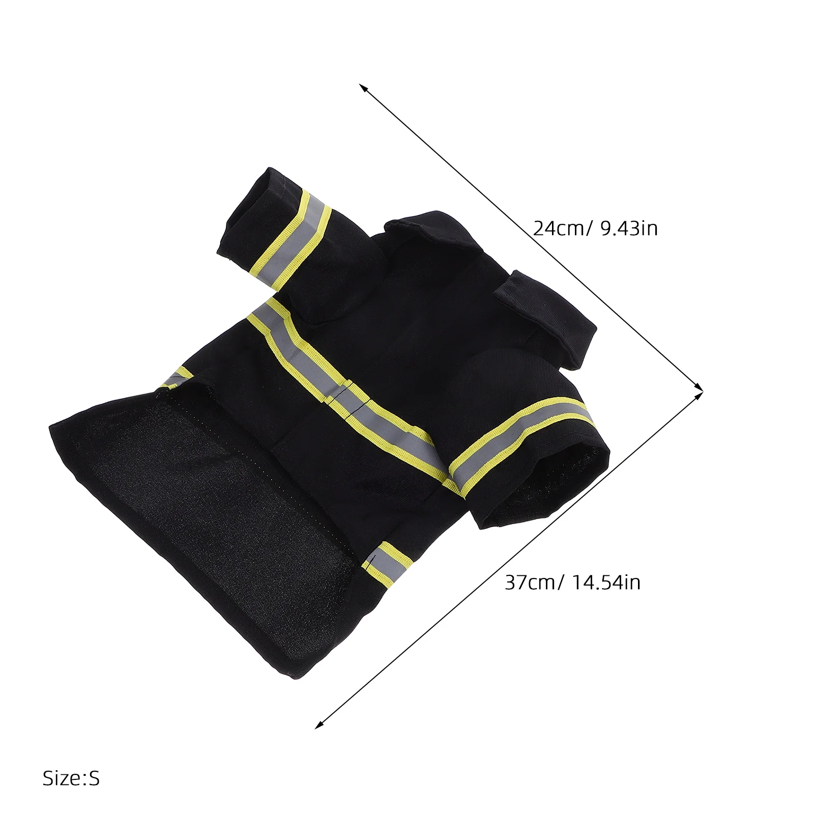 1Set Small Pet Firefighter Suit Warm Festive Dog Cat Clothing for Christmas Party S Black Pet Dog Clothes Performance Costume