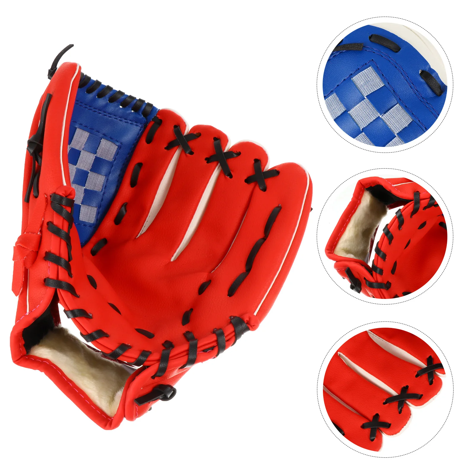 Baseball Glove PU Infielder Gloves Black Pitcher Training Thicken Protect Hands Beginner Competition Durability