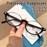 New Retro Round Frame Reading Glasses with Metal Half Frame Blue Light Blocking Retro Reading Glasses 0 To+4.0