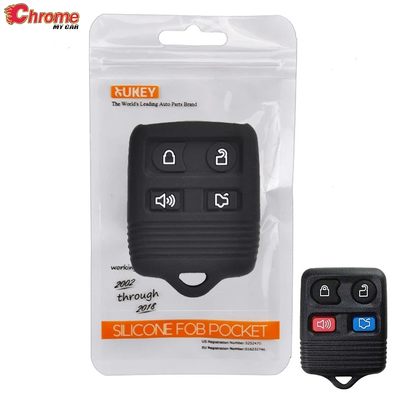 Silicone Car Remote Key Case For Ford Escape Escort Expedition Explorer Focus Fusion Mustang Taurus Cover Keyless Fob 4 Button