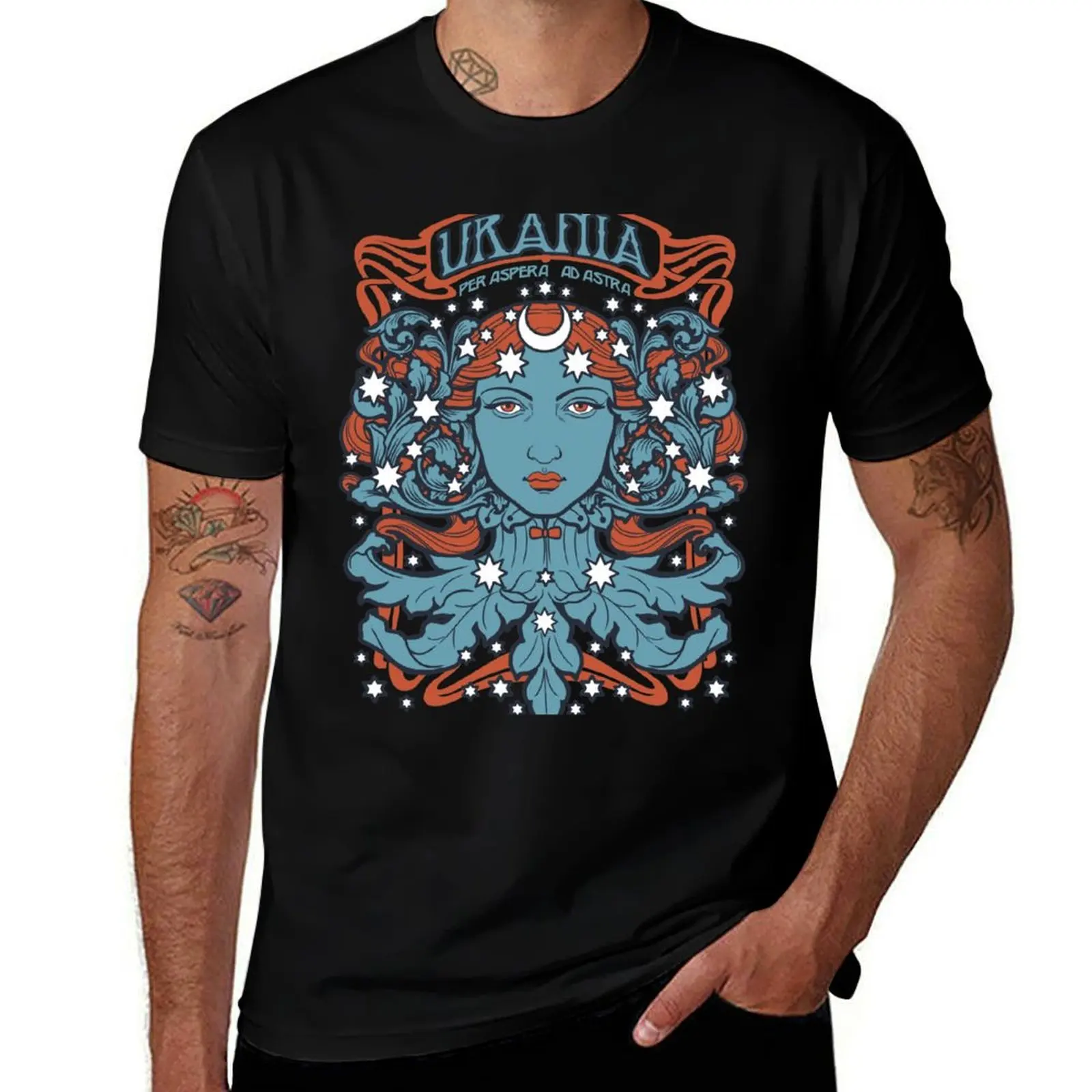 

URANIA - Per Aspera Ad Astra T-Shirt man t shirt cotton high quality man tshirt