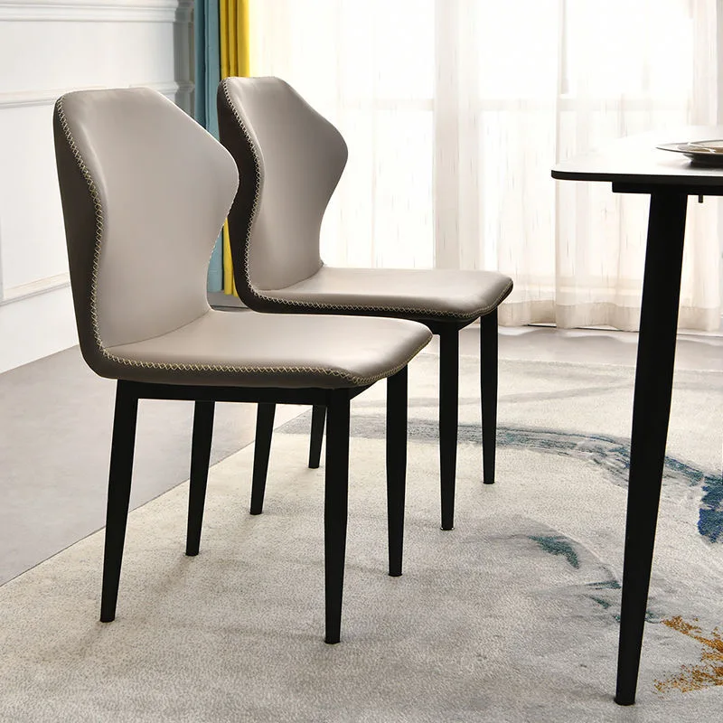 New Modern Restaurant Fabric Dining Chair Metal Leg PU Leather Dining Room Chairs