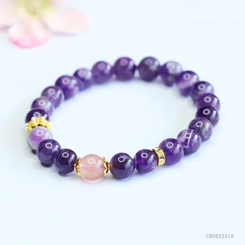Juantong Natural Dreamy Amethyst Bracelet Strawberry Crystal Bracelet Blind Box S5022510
