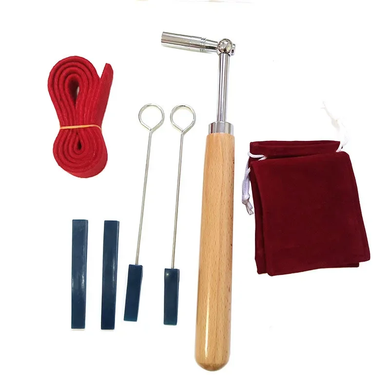 7Pcs/Set Professional Piano Tuning Tools Piano Tuner Tuning Lever Wrench Kit Mute Temperament Felt Strip Fork