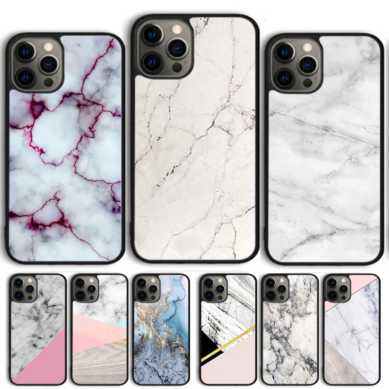 Marble Texture Stone Pattern Phone Case Cover For iPhone 15 16 14 13 12 Pro Max mini 11 Pro Max XS XR Plus Coque Shell