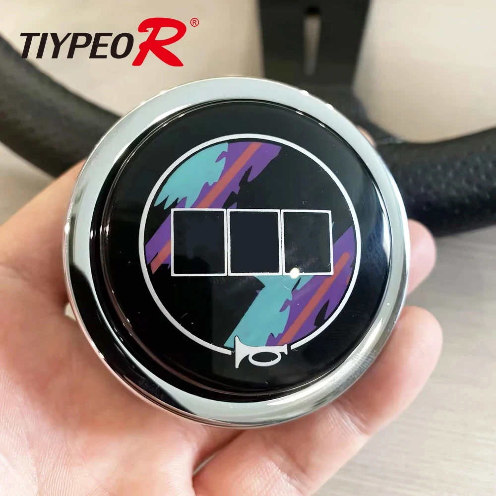 Aluminum+Plastic Universal Modified Car Speaker Control Cover Racing Steering Wheel Horn Button JDM Stylistic