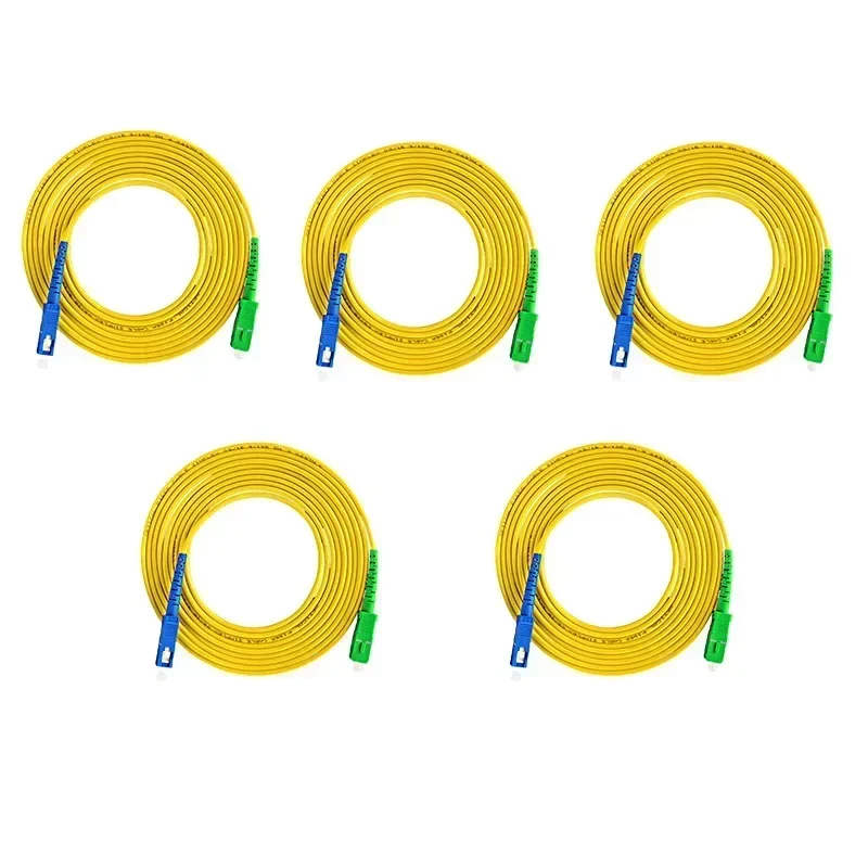 5pcs SC/APC-SC/UPC Optical Fiber Patch Cord Cable Simplex FTTH SM Single-mode 1m/2m/3m/5m Fiber Optic Jumper 2.0mm or 3.0mm