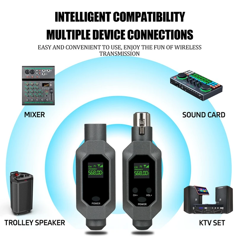 Imagem -03 - Receptor Transmissor de Microfone sem Fio Conectado ao Xlr Sistema Dinâmico Microfone Condensador 48v