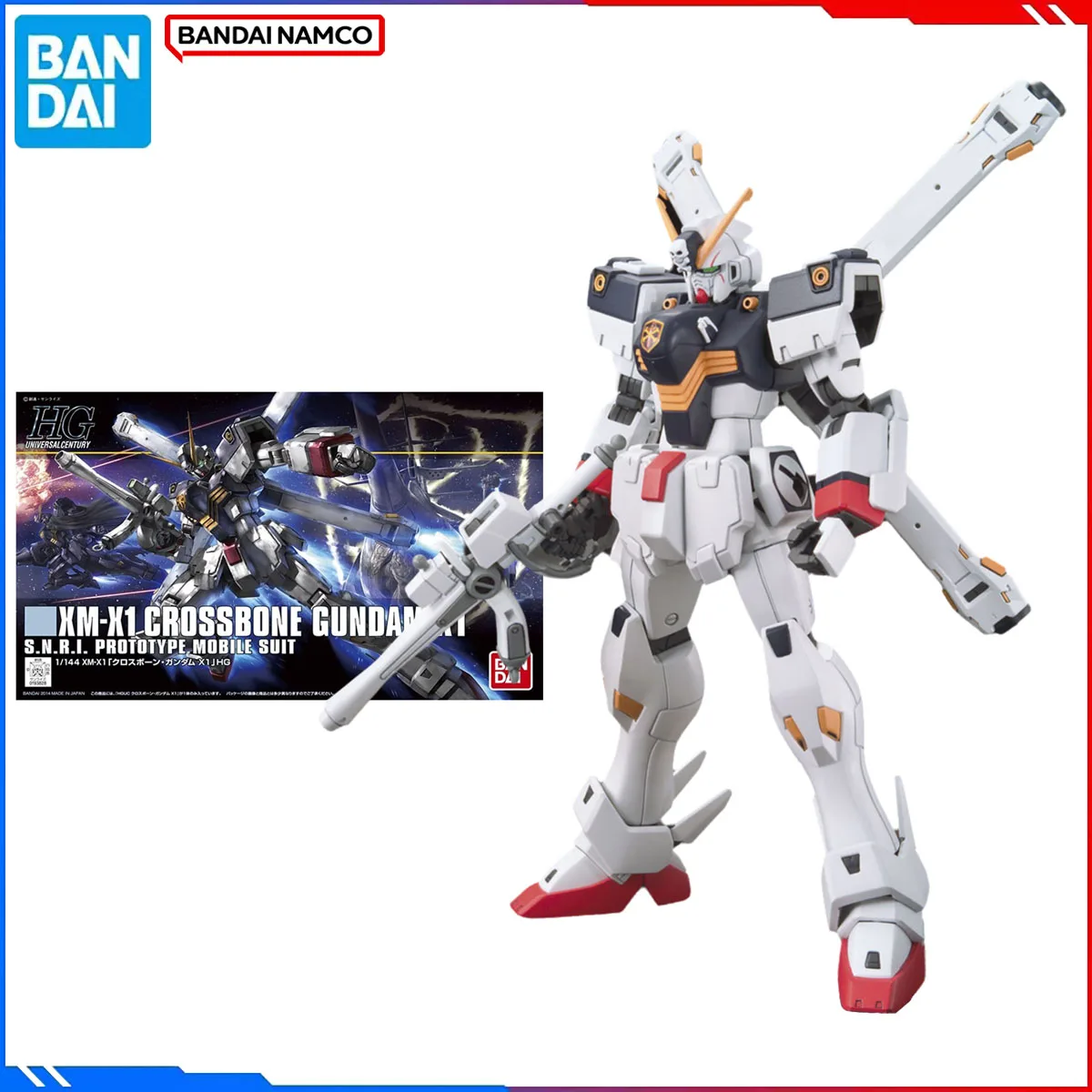 

Подлинная оригинальная фигурка Bandai Gundam, наборы моделей HGUC 1/144, аниме-фигурки XM-X1 Crossbone Gundam X1, экшн-модель, игрушка в подарок